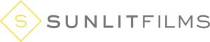 Logo of SunlitFilms with a yellow outlined diamond containing the letter "S" on the left, followed by the text "SUNLITFILMS" in gray uppercase letters.